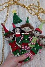 Made by Katkarmela - Christmas Elves Elliot Koletta and Ellie - Russian - Free