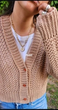 Colores Santos Crochet - Gisela Elizabeth Cejas - Cardigan Dorian - Spanish