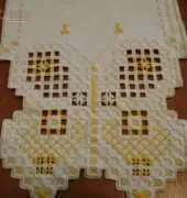 hardanger table runner butterfly