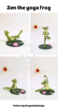 Horgoláda Design - Márta Sipos - zen the yoga frog