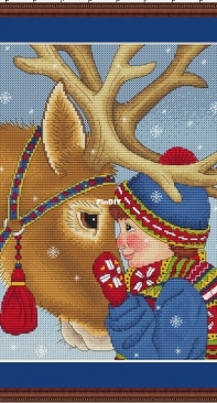 Boy And Deer by Alena Koshkina