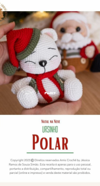 Amis Crochê - Jéssica Ramos de Souza Simão - Polar Bear - Urso Polar - Portuguese