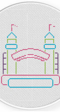 Daily Cross Stitch - Neon Bounce House