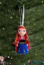 Caits Crocheted Dolls - Frozen Anna ornament