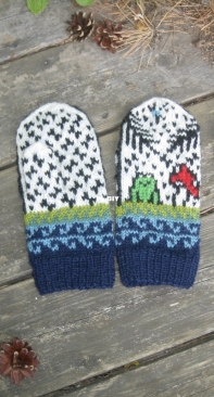 Summer by the Pond Mittens (Kids) by Elena Maltseva-Free
