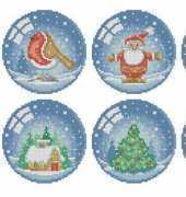Christmas Snow Globes by Lucie Heaton from Cross Stitch Crazy 146 XSD