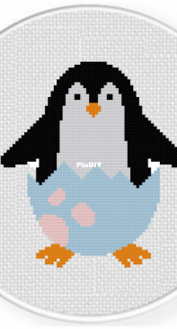 Daily Cross Stitch - Penguin in Egg