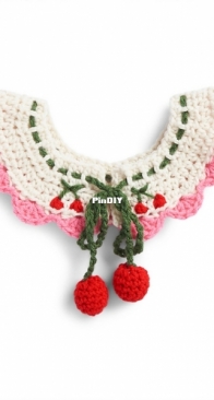 Yarnspirations - Red Heart Design Team - Cheery Cherry Collar - Free