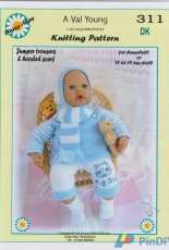 Daisy May (Val Young) 311 Jumper Trousers Hooded Headscarf 17-19inch Doll