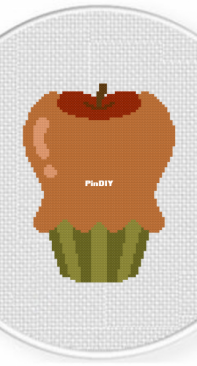 Daily Cross Stitch - Caramel Apple Cupcake