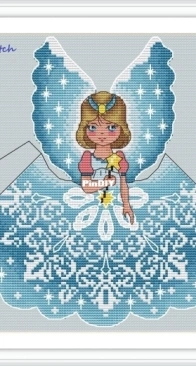 MarShem Stitch - Christmas Tree Top. Blue Ornament by Marina Shemet SAGA