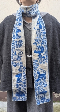 Dog and Bird Porcelain Scarf by Katharina Kuntz