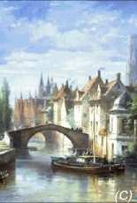 Golden Kite GK1090 Barges on the Canal in Bruges