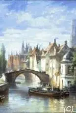 Golden Kite GK1090 Barges on the Canal in Bruges