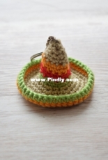 Amigurumis Patrigurumis - Mexican little hat Keychain - Spanish - Free