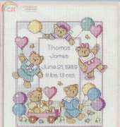 Dimensions 3660 - Bears and Balloons Birth Record