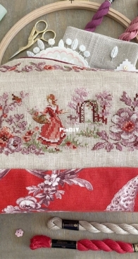 Les Brodeuses Parisiennes-Trousse Charmante Toile de Jouy