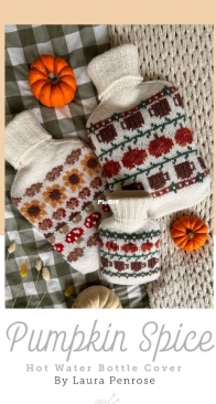 Pumpkin Spice Hot Water Bottle Cover by Laura Penrose
