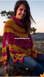 El Cruce x Vero V - Verónica Visosky - Autumm Soul Poncho - Poncho alma de otoño -  Spanish