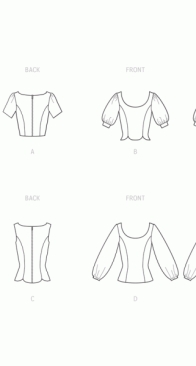 McCalls - M8255 Misses and Womens Top - Sizes 8-24W
