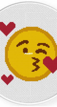 Daily Cross Stitch - Emoji Kisses