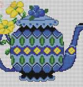 Blue Teapot by Ursula Michael from The Cross Stitcher - April 2009 XSD