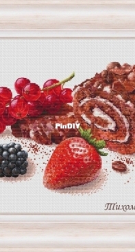 Chocolate Roll and Strawberries by Olga Tikhomirova