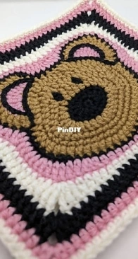 Woman Walking a Wire - Christine Anne Melvin - Teddy Face Granny Square