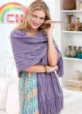 Red Heart LW3613EN Meandering Cable Shawl by Ann Regis - Free