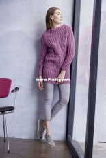 Schachenmayr S10127 Pullover in Cable Pattern -  Free