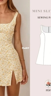 Rosys Patterns - Mini Slit Dress - Sizes XXS-2XL