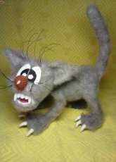 Grey toothy cat