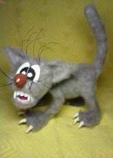 Grey toothy cat