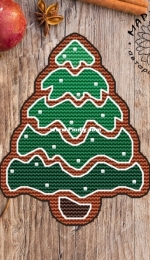 Gingerbread Christmas Tree Ornament by Margarita Shelikhova