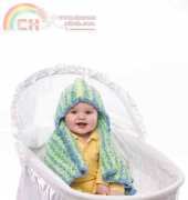 Universal Yarns Soft Baby Blanket Hoodie Knitting Pattern