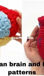 FrantsToys - Liza Frantseva - 2 in 1 Anatomical Crochet Human Heart and Brain