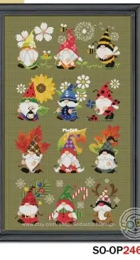 Soda Stitch - SO-OP246/ SO-3252, S0-3253, SO-3254, SO-3255 Four Seasons of Gnome PCS