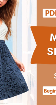 IndiePattern - Marina - Midi Skirt - Sizes S-XL - AIPattern