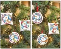Snowman Decorations by Durene Jones from The World of Cross Stitching TWOCS 222 PCS + XSD