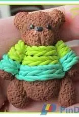 another teddy bear in polymer clay