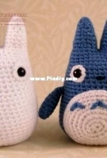 Lucy Ravenscar-White and Blue Totoro Amigurumi pattern- French -Free -Translated