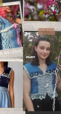 Stitches and Bern - Bernadette Jane - Luisa Two-Way Top: With No Sew Roses - With Appliques