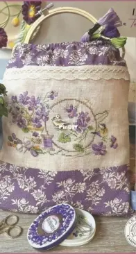 Pochon «Tendres Violettes» Les Brodeuses Parisiennes