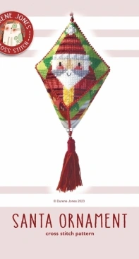 Durene Jones Cross Stitch DJXS2503 Santa Ornament