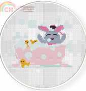 Daily Cross Stitch - Bathtime Bunny