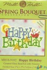Mill Hill MH18-9102 Spring Bouquet Collection - Happy birthday