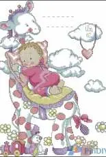Design Works Tobin T21733 Giraffe Baby Girl Sampler XSD