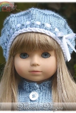 Eyelet Beret for18"inch Doll by Deb Denair-Eng.Dutch-Free