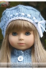 Eyelet Beret for18"inch Doll by Deb Denair-Eng.Dutch-Free