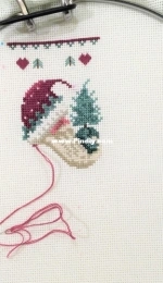 Preparing to celebrate the new year. Santas embroidery in progress